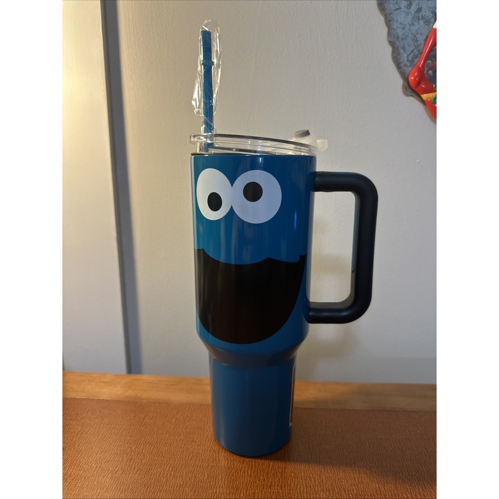 Bioworld‎ Sesame Street Cookie Monster 40 Oz Blue Stainless Steel Tumbler New!